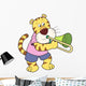 Cartoon Tiger Playing Trombone Wall Decal