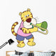 Cartoon Tiger Playing Trombone Wall Decal