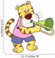 Cartoon Tiger Playing Trombone Wall Decal