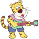 Cartoon Tiger Playing Guitar