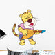 Cartoon Tiger Playing Electric