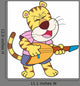 Cartoon Tiger Playing Electric
