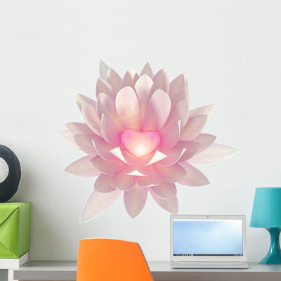 Love Lotus Flower Wall Decal shown on a wall