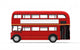 Red Double Decker Bus Side Wall Decal