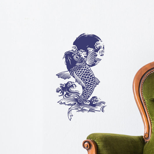 Blue Japanese Koi Wall Decal