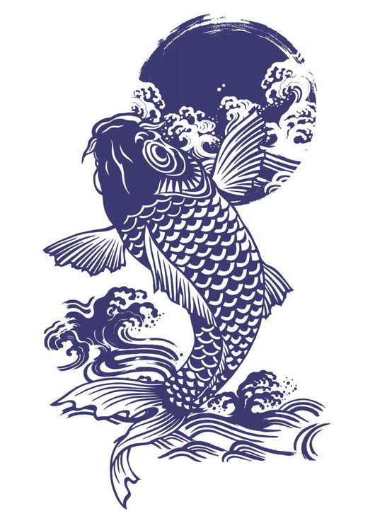 Blue Japanese Koi Wall Decal