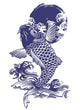 Blue Japanese Koi Wall Decal