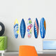 Blue Surfboard Wall Decal