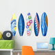 Blue Surfboard Wall Decal