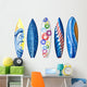 Blue Surfboard Wall Decal