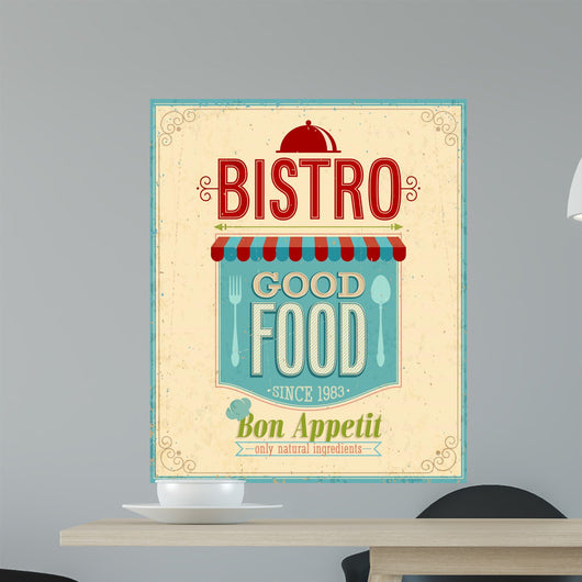 Vintage Bistro Poster Vector