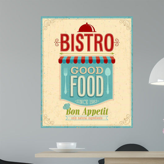 Vintage Bistro Poster Vector
