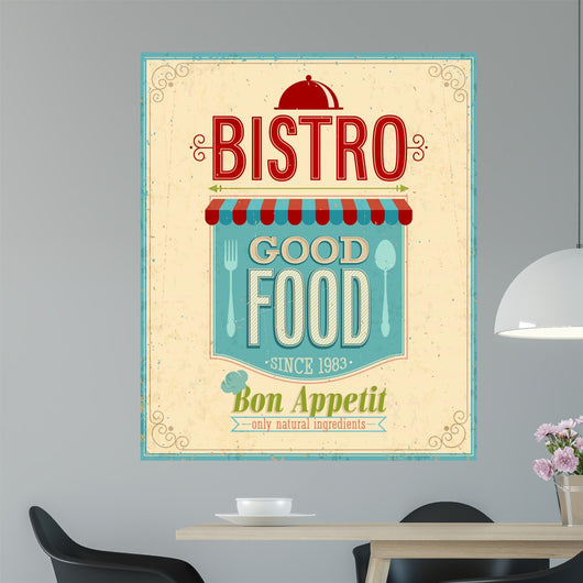 Vintage Bistro Poster Vector