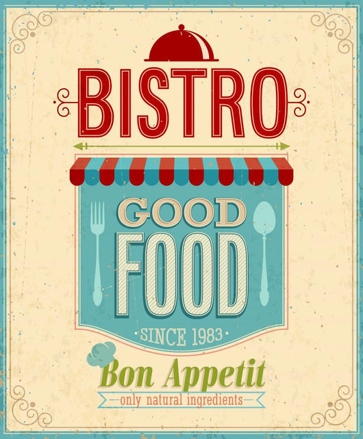 Vintage Bistro Poster Vector