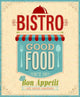 Vintage Bistro Poster Vector