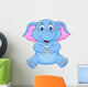 Cute elephant cartoon sitting Wall Decal