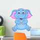 Cute elephant cartoon sitting Wall Decal