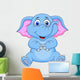 Cute elephant cartoon sitting Wall Decal
