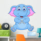 Cute elephant cartoon sitting Wall Decal
