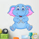 Cute elephant cartoon sitting Wall Decal