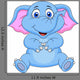 Cute elephant cartoon sitting Wall Decal