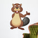 Cute beaver cartoon waving hand Wall Decal