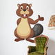 Cute beaver cartoon waving hand Wall Decal