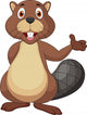 Cute beaver cartoon waving hand Wall Decal