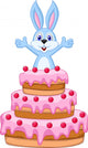 Rabbit inside the Cake - Birthday Card Wall Decal