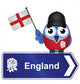 Comical England Sign Wall Decal