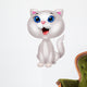 Cute white car sitting Wall Decal