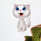 Cute white car sitting Wall Decal