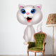 Cute white car sitting Wall Decal