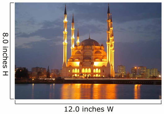 Night Mosque Reflection Wall Mural