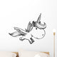 Sketch Doodle Unicorn Pegasus Art Wall Decal