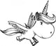 Sketch Doodle Unicorn Pegasus Art Wall Decal