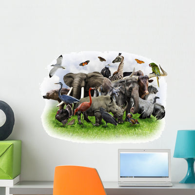 Animals Collage shown on a wall