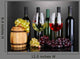 Assortment of wine in glasses and bottles on grey background Wall Mural