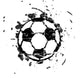 Grungy Soccer Ball Vector Wall Decal