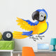 Cute blue and yellow parrot Wall Decal