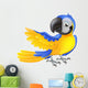 Cute blue and yellow parrot Wall Decal