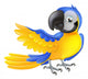 Cute blue and yellow parrot Wall Decal