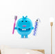 Little Blue Alien Toy Brushes His Teeth Twice a Day Wall Decal