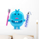 Little Blue Alien Toy Brushes His Teeth Twice a Day Wall Decal