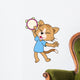 Cartoon Cat Playing a Tambourine Wall Decal