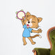 Cartoon Cat Playing a Tambourine Wall Decal