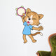 Cartoon Cat Playing a Tambourine Wall Decal