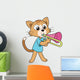 Cartoon Cat Playing Trombone Wall Decal