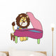 Cartoon Lion Playing Piano Wall Decal