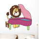 Cartoon Lion Playing Piano Wall Decal